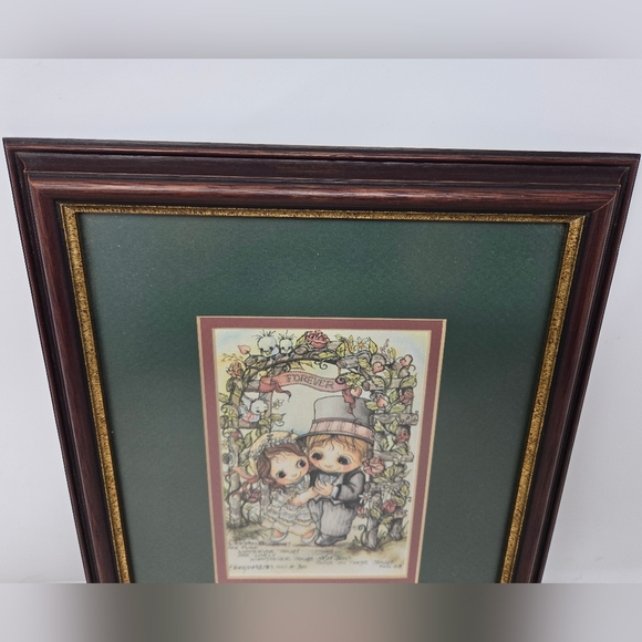 Vtg Jody Bergman Framed Forever Print Whatssoever Things Are Pure Bride & Groom - Picture 3 of 10